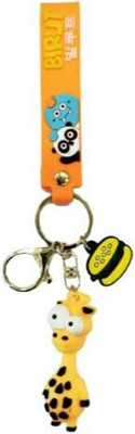 Satyam Kraft 1 pcs Cute Design Keychain with Key Rings Gift for friends- Multicolor Key Chain ( funny giraffe shape) Key Chain