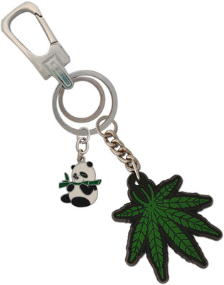 SHOKY LOOKS Bombay Leaf Rubber With Eating to Bamboo cute panda High Quality designer combines the stylish Hanging Lock Key Chain
