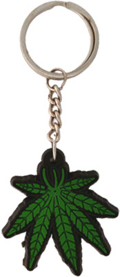 SHOKY LOOKS Green Leaf Unique Metal Finishing Locking Lock with White Cat Locking Carabiner(Multicolor)