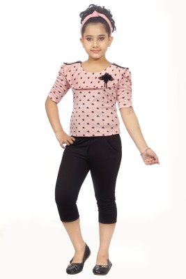 Style Junction Girls Party(Festive) Top Top(BLACK)