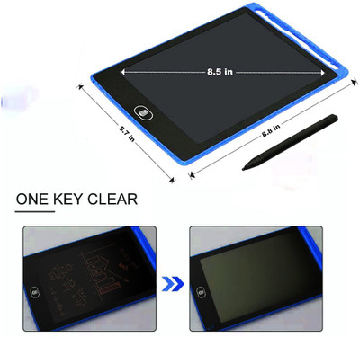 LEERFIE LCD 8.5Inch Screen Writing Tab with Remove Button Compatible for Kid and Student(Blue)