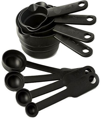 mapperz Smart Plastic Measuring Spoon and Cup Set Plastic Measuring Cups and Teaspoon Tablespoon Spoons Tools Set for Cake Baking and Cooking , 8-Pieces Measuring Cup Set(150 ml)