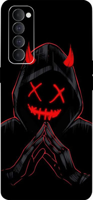 LAMHA Oppo Reno4 Pro Mobile Skin(Ultra Super Black Devil With High Matte Finish.)