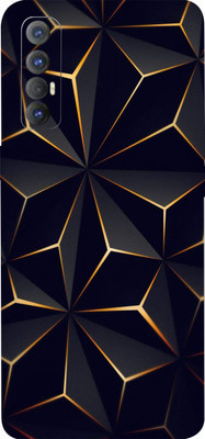 BugguSkin OPPO RENO 3 PRO, oppo reno 3 pro Mobile Skin(Ultra Super Black Abstract Shape Skin With High Matte Finish.)
