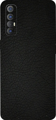 LAMHA OPPO Reno3 Pro, oppo reno 3 pro Mobile Skin(Ultra Super Black Leather Skin With High Matte Finish.)