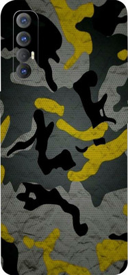 BUGGU OPPO Reno3 Pro Mobile Skin(Ultra Super Camouflage yellow Skin With High Matte Finish., Mobile Skin (Back+Side+Camera))