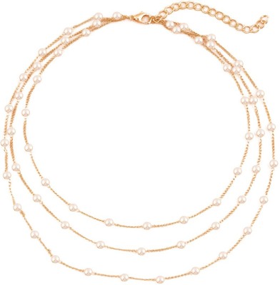 Oomph Pearl, Mother of Pearl Gold-plated Plated Metal, Alloy Necklace