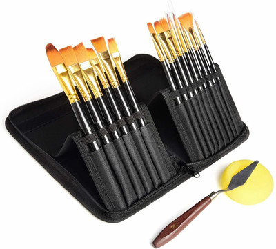 FRKB 15pc brush set with brush pouch(White)