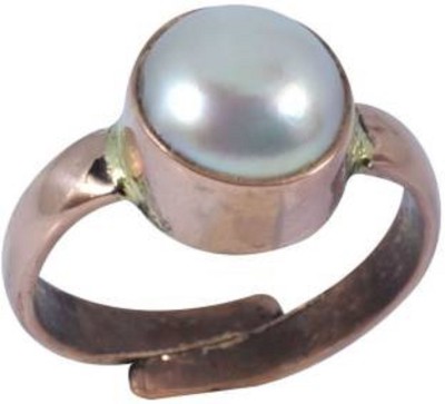 Jaipur Gemstone Gemstones Ring 6. 25 Ratti White pearl (Moti) Natural Panch Dhatu Adjustable Ring Stone Pearl Ring