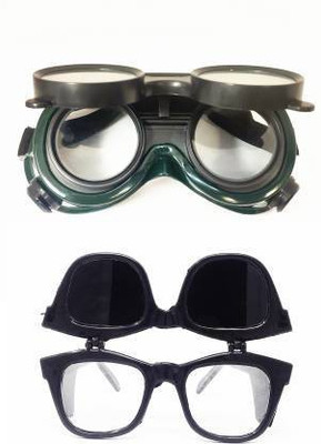 Gadariya King Welding Goggles Flip-up Filte Protective Eyewear with White and Folding Black Glass With 2in1 goggle (pack of 2) Power Tool, Welding, Wood-working  Safety Goggle(Free-size) Gadariya King Welding Goggles Flip-up Filte Protective Eyewear with White and Folding Black Glass With 2in1 goggle (pack of 2) Power Tool, Welding, Wood-working  Safety Goggle(Free-size)