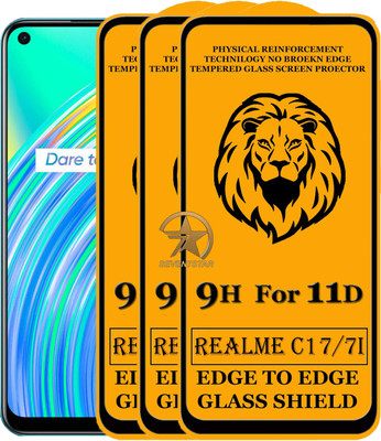SEVEN7STAR Edge To Edge Tempered Glass for Realme C17, Realme 7i(Pack of 3)