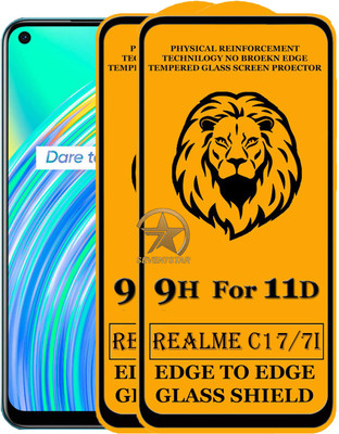 HQ Protection Edge To Edge Tempered Glass for Realme C17, Realme 7i(Pack of 2)