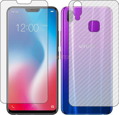 ZINGTEL Front and Back Screen Guard for VIVO Z3X (Front Matte Finish & Back 3d Carbon Fiber)(Pack of 2)