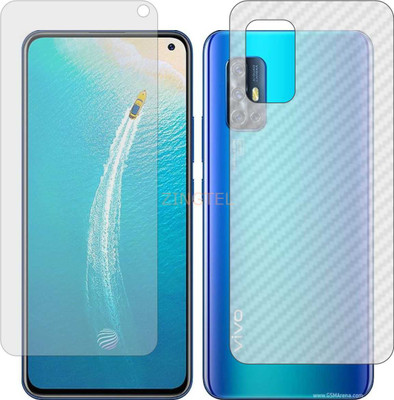 ZINGTEL Front and Back Screen Guard for VIVO V19 INDONESIA (Front Matte Finish & Back 3d Carbon Fiber)(Pack of 2)