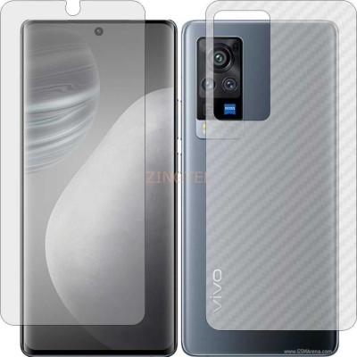 ZINGTEL Front and Back Screen Guard for VIVO X60 5G (Front Matte Finish & Back 3d Carbon Fiber)(Pack of 2)