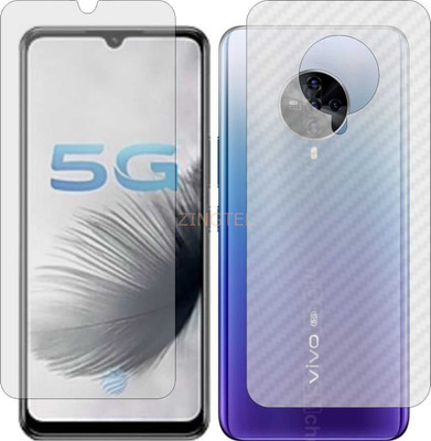 ZINGTEL Front and Back Screen Guard for VIVO S6 5G (Front Matte Finish & Back 3d Carbon Fiber)(Pack of 2)