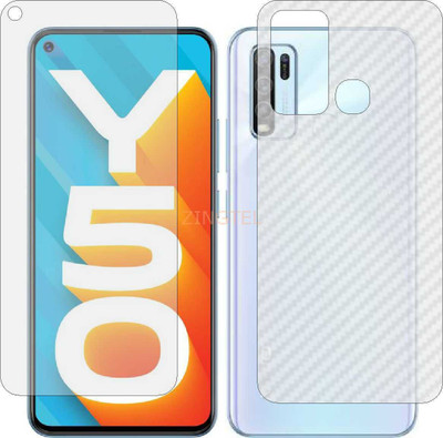 ZINGTEL Front and Back Screen Guard for VIVO Y 50 (Front Matte Finish & Back 3d Carbon Fiber)(Pack of 2)