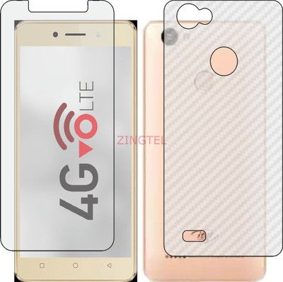 ZINGTEL Front and Back Screen Guard for ITEL WISH A40 (Front Matte Finish & Back 3d Carbon Fiber)(Pack of 2)