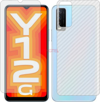 ZINGTEL Front and Back Screen Guard for VIVO Y12 G (Front Matte Finish & Back 3d Carbon Fiber)(Pack of 2)