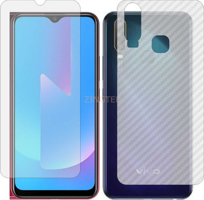 ZINGTEL Front and Back Screen Guard for VIVO U3X (Front Matte Finish & Back 3d Carbon Fiber)(Pack of 2)