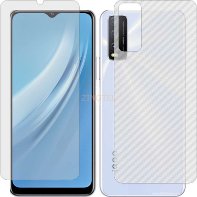 ZINGTEL Front and Back Screen Guard for VIVO IQOO U1X (Front Matte Finish & Back 3d Carbon Fiber)(Pack of 2)