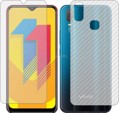 ZINGTEL Front and Back Screen Guard for VIVO Y11 2019 (Front Matte Finish & Back 3d Carbon Fiber)(Pack of 2)
