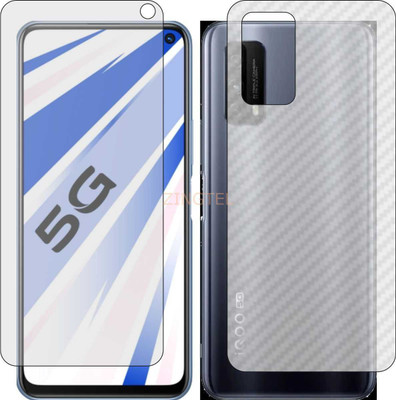 ZINGTEL Front and Back Screen Guard for VIVO IQOO Z1X 5G V2012A (Front Matte Finish & Back 3d Carbon Fiber)(Pack of 2)