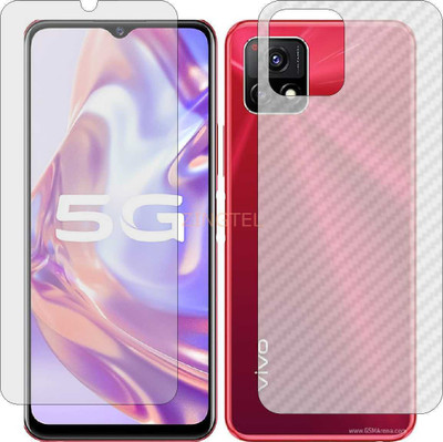 ZINGTEL Front and Back Screen Guard for VIVO Y31S 5G (Front Matte Finish & Back 3d Carbon Fiber)(Pack of 2)