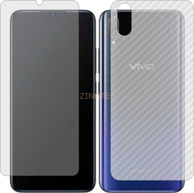 ZINGTEL Front and Back Screen Guard for VIVO X21S (Front Matte Finish & Back 3d Carbon Fiber)(Pack of 2)