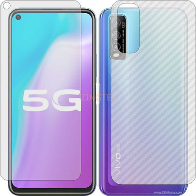 ZINGTEL Front and Back Screen Guard for VIVO Y70T (Front Matte Finish & Back 3d Carbon Fiber)(Pack of 2)