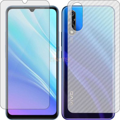 ZINGTEL Front and Back Screen Guard for VIVO Y7S (Front Matte Finish & Back 3d Carbon Fiber)(Pack of 2)