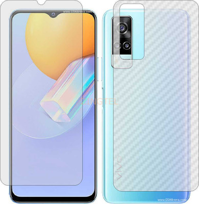 ZINGTEL Front and Back Screen Guard for VIVO Y53S 4G (Front Matte Finish & Back 3d Carbon Fiber)(Pack of 2)
