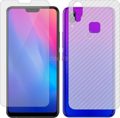 ZINGTEL Front and Back Screen Guard for VIVO Y89 (Front Matte Finish & Back 3d Carbon Fiber)(Pack of 2)