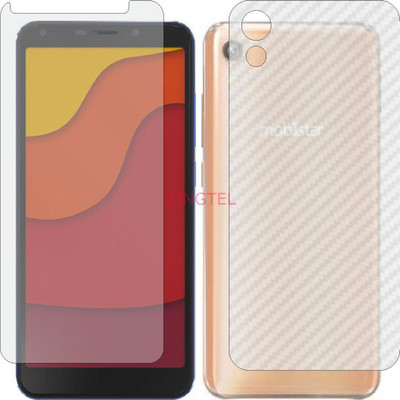 ZINGTEL Front and Back Screen Guard for MOBIISTAR C1 SHINE (Front Matte Finish & Back 3d Carbon Fiber)(Pack of 2)
