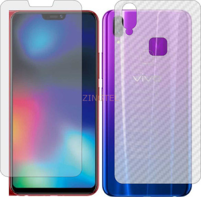 ZINGTEL Front and Back Screen Guard for VIVO Z1I (Front Matte Finish & Back 3d Carbon Fiber)(Pack of 2)