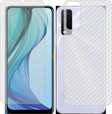 ZINGTEL Front and Back Screen Guard for VIVO Y30 STANDARD (Front Matte Finish & Back 3d Carbon Fiber)(Pack of 2)