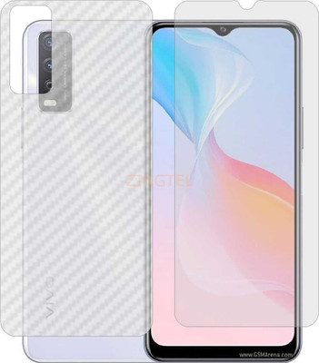 ZINGTEL Front and Back Screen Guard for VIVO Y30G V2066BA (Front Matte Finish & Back 3d Carbon Fiber)(Pack of 2)