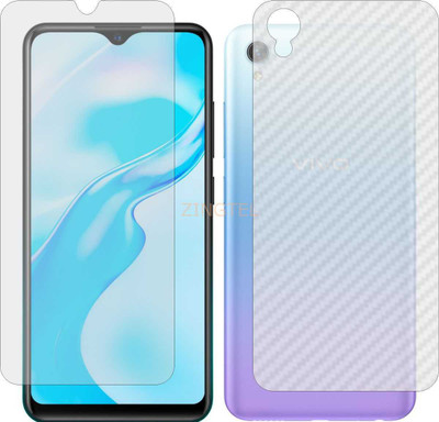 ZINGTEL Front and Back Screen Guard for VIVO Y1S (Front Matte Finish & Back 3d Carbon Fiber)(Pack of 2)