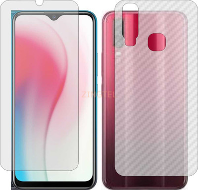 ZINGTEL Front and Back Screen Guard for VIVO Y3 4GBPlus64GB (Front Matte Finish & Back 3d Carbon Fiber)(Pack of 2)