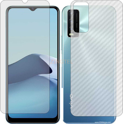 ZINGTEL Front and Back Screen Guard for VIVO Y20S G V2038 (Front Matte Finish & Back 3d Carbon Fiber)(Pack of 2)