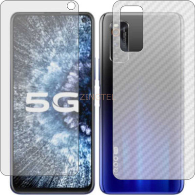 ZINGTEL Front and Back Screen Guard for VIVO IQOO NEO 5 (Front Matte Finish & Back 3d Carbon Fiber)(Pack of 2)