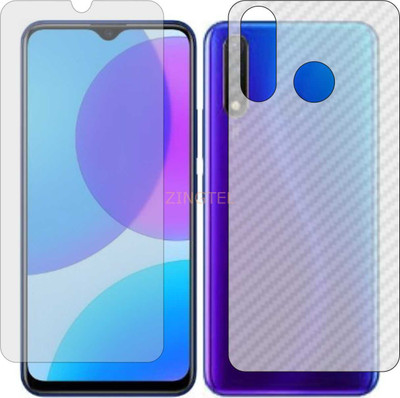 ZINGTEL Front and Back Screen Guard for VIVO U3 (Front Matte Finish & Back 3d Carbon Fiber)(Pack of 2)