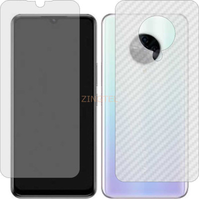 ZINGTEL Front and Back Screen Guard for VIVO G1 5G (Front Matte Finish & Back 3d Carbon Fiber)(Pack of 2)