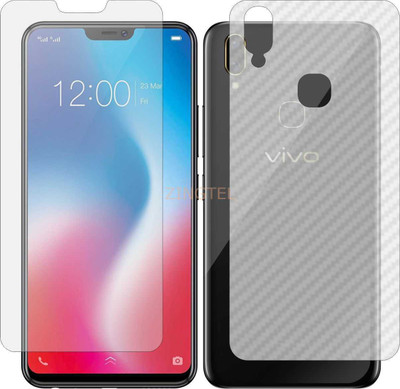 ZINGTEL Front and Back Screen Guard for VIVO 1723 V9 (Front Matte Finish & Back 3d Carbon Fiber)(Pack of 2)