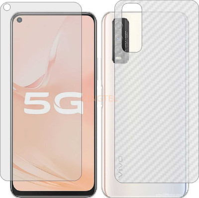 ZINGTEL Front and Back Screen Guard for VIVO Y51S (Front Matte Finish & Back 3d Carbon Fiber)(Pack of 2)