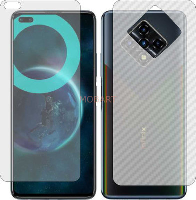 MOBART Front and Back Tempered Glass for INFINIX ZERO 8I (Front Matte Finish & Back 3d Carbon Fiber)(Pack of 2)