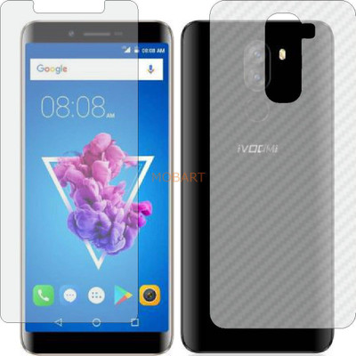 MOBART Front and Back Tempered Glass for IVOOMI I1 (Front Matte Finish & Back 3d Carbon Fiber)(Pack of 2)