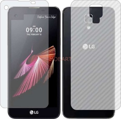 MOBART Front and Back Tempered Glass for LG X SCREEN K500I (Front Matte Finish & Back 3d Carbon Fiber)(Pack of 2)