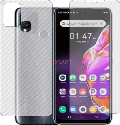 MOBART Front and Back Tempered Glass for INFINIX HOT 10 S (Front Matte Finish & Back 3d Carbon Fiber)(Pack of 2)