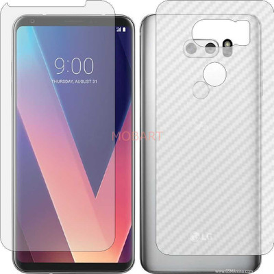 MOBART Front and Back Tempered Glass for LG V30 PLUS (Front Matte Finish & Back 3d Carbon Fiber)(Pack of 2)